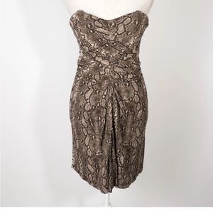 Michael Kors Vintage Y2K Strapless Snake Print Dress Made in Italy Party Mini